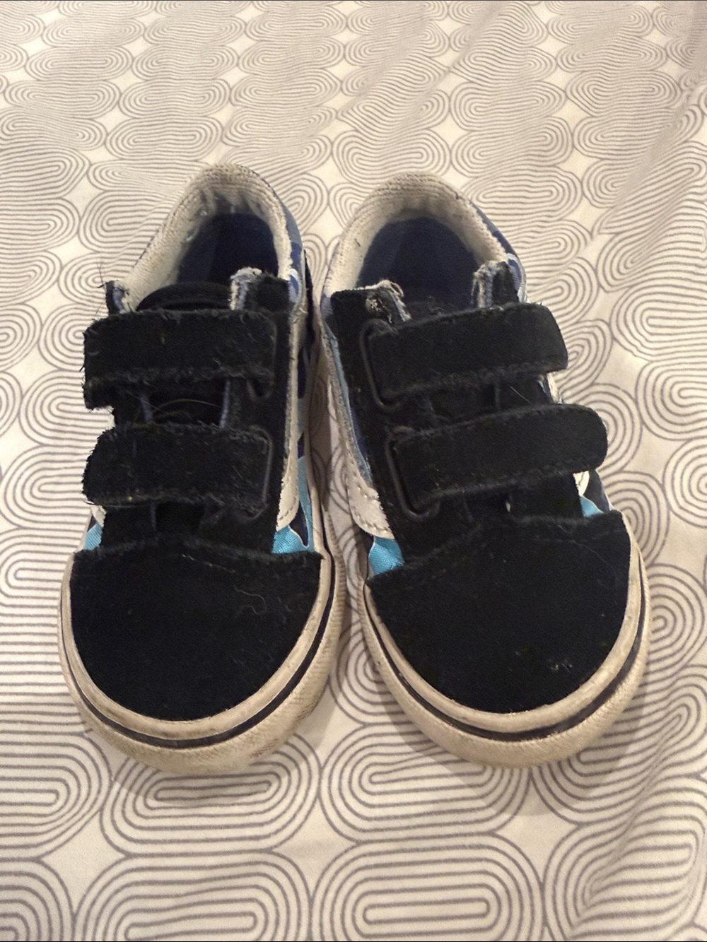 Vans Kids Black and Blue Velcro Sneakers